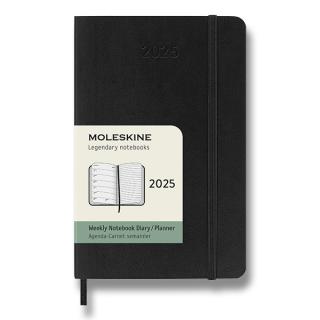 Moleskine Diár 2025 - S (A6) | Týždenný | Mäkká väzba | Čierny