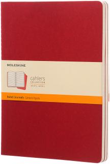 Moleskine Zošit Cahier (3ks) - XL (A4) | Mäkká väzba | Červený