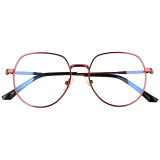 Červené oválne číre okuliare &quot;Hipster&quot;