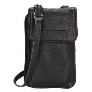 Čierna kožená kabelka na mobil „Skylar“