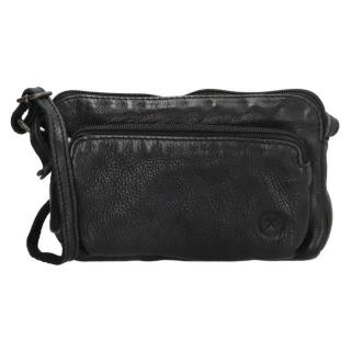 Čierna malá kožená crossbody kabelka „Harmony“