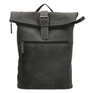 Čierny kožený ruksak na notebook „Ellegance“
