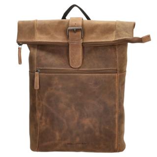 Hnedý kožený ruksak na notebook „Ellegance“