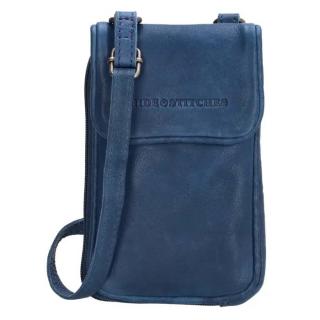 Modrá kožená kabelka na mobil „Skylar“