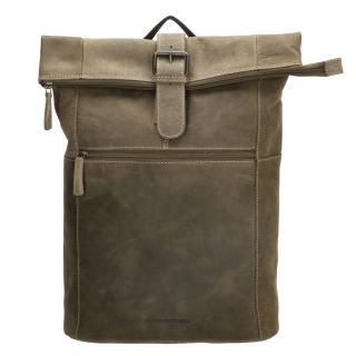 Tmavozelený kožený ruksak na notebook „Ellegance“