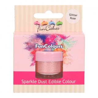 Jedlá glitrová perleťová farba Glitter Ružová (Rose) 3,5g, FunCakes, F41075