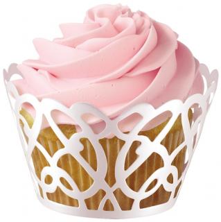Krajky papierové na cupcake biele perleťové 18ks, 415-0182, Wilton Cupcake Wraps