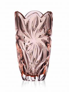 Aurum Flora Krištáľová váza 28 cm PINK (7035)