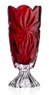 Aurum Flora Krištáľová Váza na nohe 36,5 cm RED (3664)