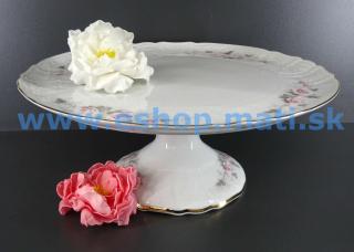 BERNADOTTE - tortový tanier 32 cm, biela s ružičkami 5396011 (4374)