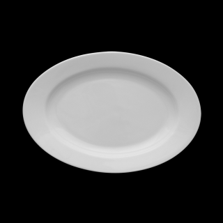 KASZUB - oválny tanier 33 cm, biela (6598)