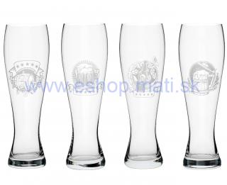 Pivové poháre HEFF 500ml dekor (4ks) (8359)