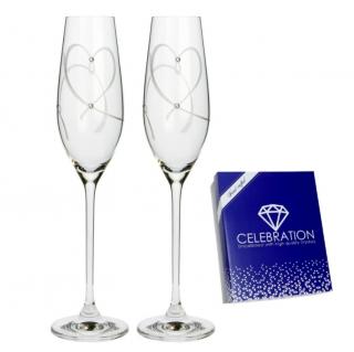Poháre na šampanské 210 ml Srdce 25260 Crystals (2KS) (6560)
