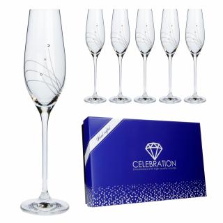 Poháre na šampanské 210ml Celebration 30538 Swarovski Crystals (6KS) (2835)