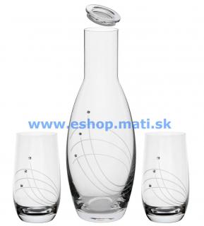 SET fľaša Fjord + poháre Globo 30538 Swarovski Crystals (1+2KS) (7037)