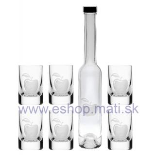 SET fľaša Platina + poháre Spirit APPLE/JABLKO (1+6KS) (136)
