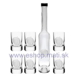 SET fľaša Platina + poháre Spirit APRICOT/MARHULA (1+6KS) (165)