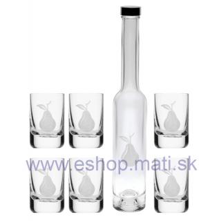 SET fľaša Platina + poháre Spirit PEAR/HRUSKA (1+6KS) (175)