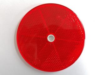 Odrazové sklíčko 80mm 1 diera červená (0361)