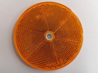 Odrazové sklíčko okrúhle s dierou - oranžové