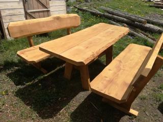 Drevené sedenie - rôzne varianty a farby (Drevený stôl + 2 lavice)