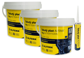 ALF FLEX FLOOR II.gen.15kg TEKUTÝ PLAST ( 3x ALF FLEX Floor II.generácia 5kg šedá ,1x ALF FLEX Floor II.generácia 290ml šedá )