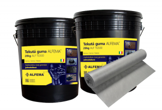 ALF TG500 40kg Čierna TEKUTÁ GUMA ALFEMA (Výdatnosť 26-40m2 , 2x ALF TG500 čierna ,1x Geotextilia 1mx25bm )