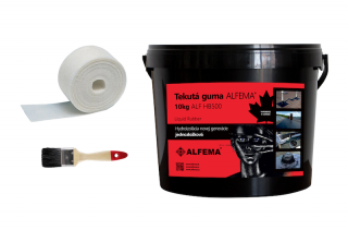 SET M - ALF HB500 TEKUTÁ GUMA ALFEMA  (1x HB500 čierna 10 kg, štetec, 1x geotextília malá  100mmx25m)