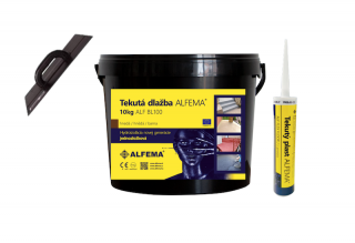 SET NA 5m2 - ALF BL100 Hnedá TEKUTÁ DLAŽBA ALFEMA (1x Tekutá dlažba ALF BL100 10 kg hnedá,1x Tekutý plast ALF FLEX Floor II.generácia 290ml,  hladidlo)