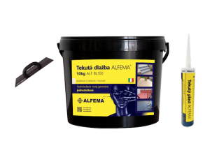 SET NA 5m2 - ALF BL100 Piesková TEKUTÁ DLAŽBA ALFEMA ( 1x Tekutá dlažba ALF BL100 10 kg piesková, Tekutý plast ALF FLEX Floor II.generácia 290ml, hladidlo)