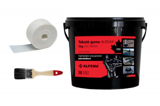 SET XS - ALF HB500 TEKUTÁ GUMA ALFEMA (1x ALFEMA HB500 čierna 5 kg + štetec + 1x geotextília malá  100mmx25m)