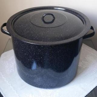 Bara-Bara smaltovaný hrniec čierny 30l (30 litrový s pokrievkou)