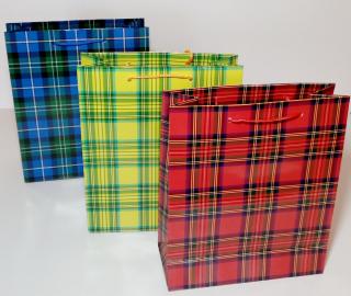 Darčeková taška E4 karo (darčeková taška 18x10x22, set 12 kusov, tri vzory)