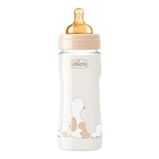 CHICCO Dojčenská plastová fľaša Original Touch latex, 330 ml - neutral