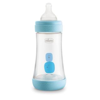 CHICCO Dojčenská plastová fľaša Perfect 5 silikón, 240 ml chlapec