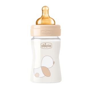 CHICCO Sklenená dojčenská fľaša Original Touch latex, 150ml - neutral