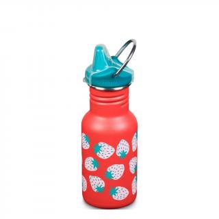 Detská nerezová fľaša Klean Kanteen Kid Classic Narrow w/Kid Sippy Cap - coral strawberries 355 ml