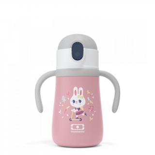 Detský nerezový termohrnček MonBento Stram - Pink Bunny | ružový  360 ml