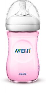 Dojčenská plastová fľaša Avent Natural.2 PP rúžová 260ml