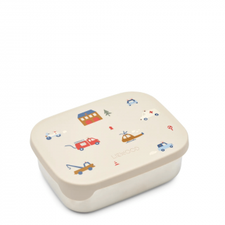 Nerezový box na jedlo Liewood Arthur Printed Lunchbox - Emergency vehicle / Sandy 900 ml