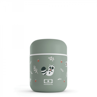 Olovrantový termobox MonBento Capsule Graphic Racoon | zelená 280 ml