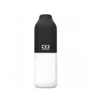 Plastová fľaša na vodu MonBento Positive M - Black Onyx | čierna 500 ml
