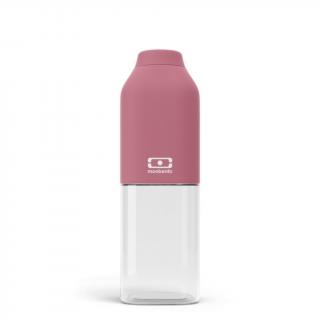 Plastová fľaša na vodu MonBento Positive M - Pink Blush | bordová 500 ml