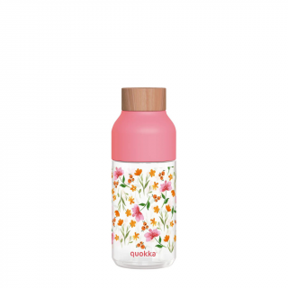 Plastová fľaša QUOKKA Tritan Ice - Pink Flowers 570 ml