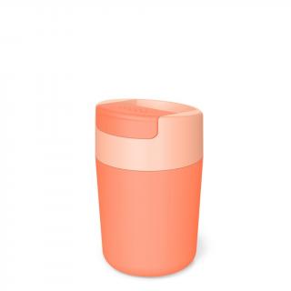 Plastový cestovný hrnček s hygienickým uzáverom JOSEPH JOSEPH sipp travel mug - korálový 340ml|mybottle.sk
