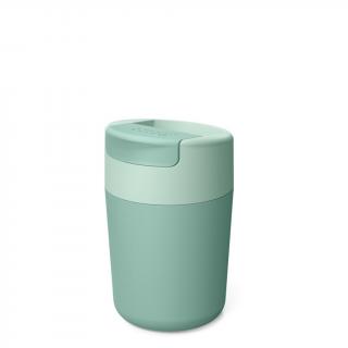 Plastový cestovný hrnček s hygienickým uzáverom JOSEPH JOSEPH sipp travel mug - zelený 340ml|mybottle.sk
