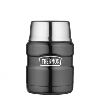 Termoska na jedlo so šálkou a skladacou lyžicou Thermos - metalicky sivá 470 ml