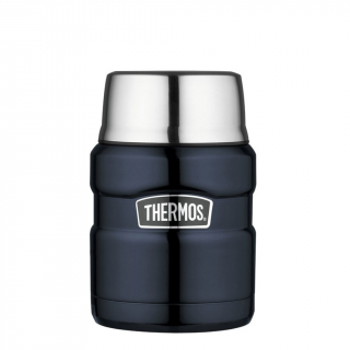 Termoska na jedlo so šálkou a skladacou lyžicou Thermos - tmavomodrá 470 ml