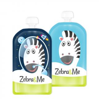 Zebra&Me plniteľné kapsičky pre deti na opakované použitie - kozmonaut + zebra 2ks, 150 ml