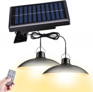 LEDSolar DUO solárne závesné lampy na záhradu s diaľkovým ovládaním, iPRO, 8W, teplé svetlo